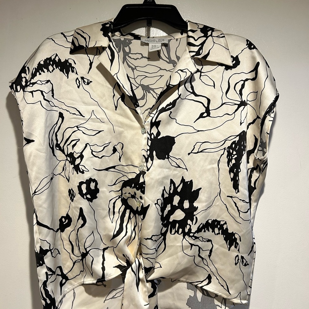 Rachel Zoe Monochrome Floral Blouse